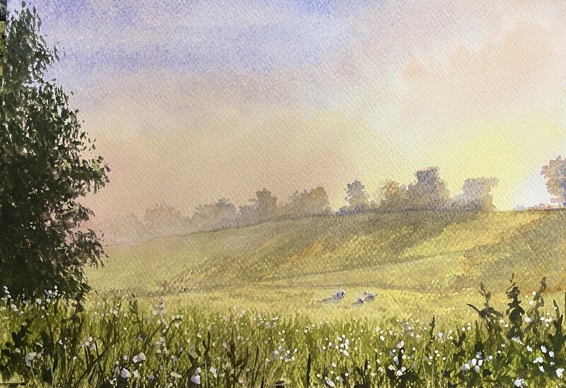 Hazy Morning Views in Watercolour