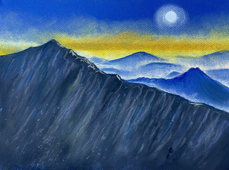 Layers of Mountains in Pastels