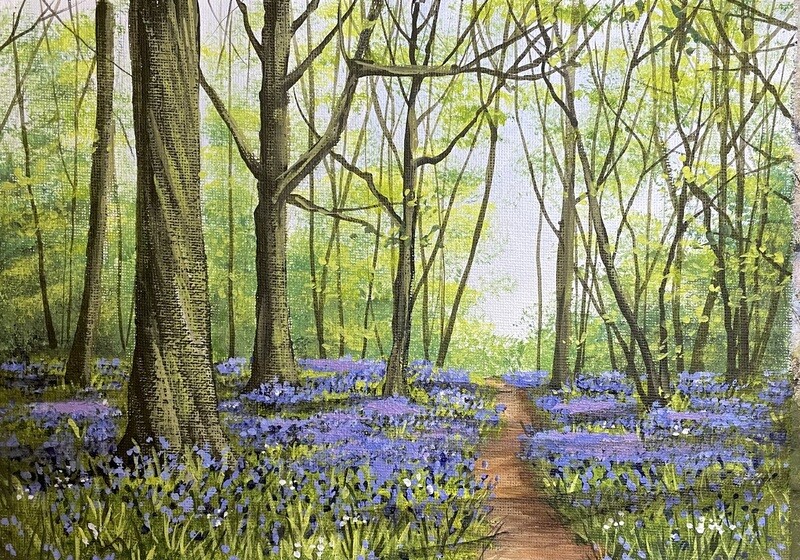 Bluebell Wood in Acrylics