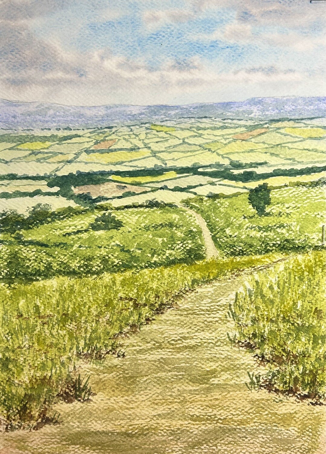 Layers of a landscape (Aerial perspective) in Watercolour