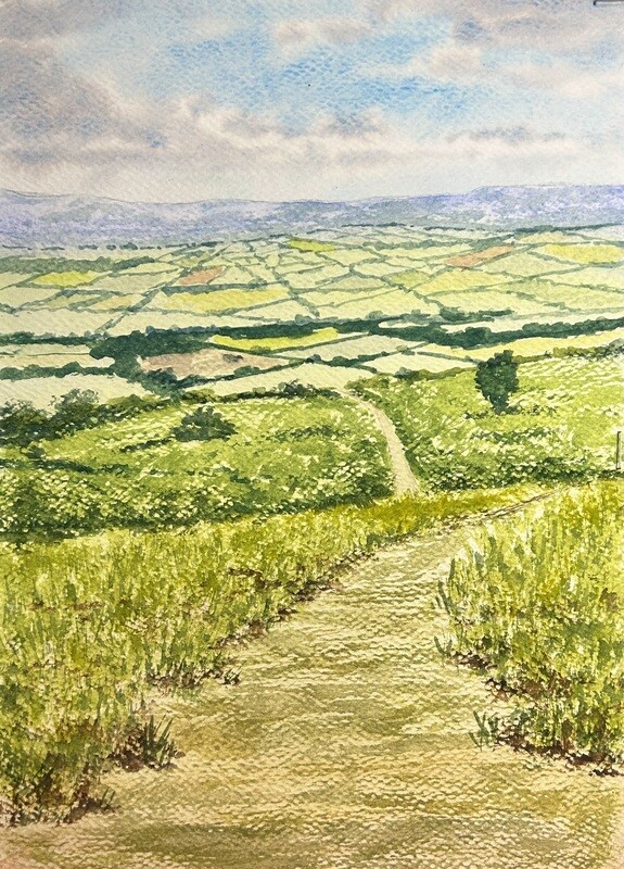 Layers of a landscape (Aerial perspective) in Watercolour