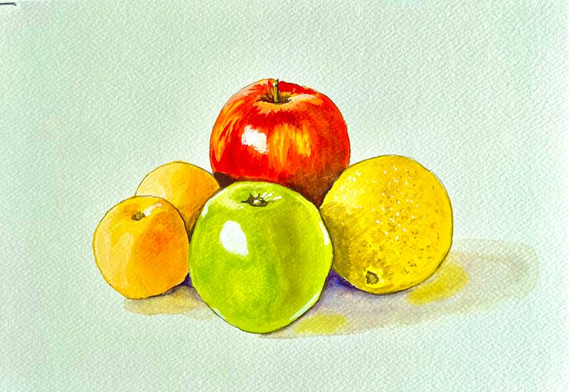 Fruity Still Life in Gouache