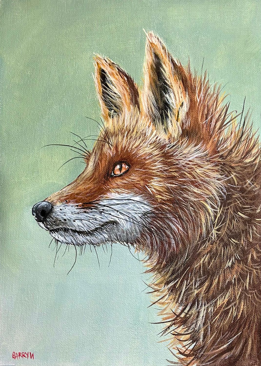 Fox Head in Acrylics