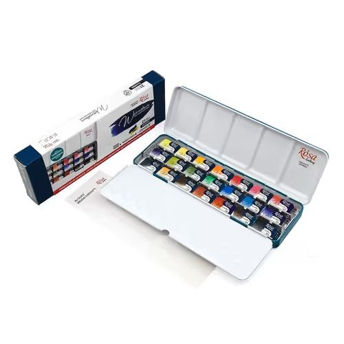 Rosa Classic Watercolour Tin - 21 Full Pans Plus Brush