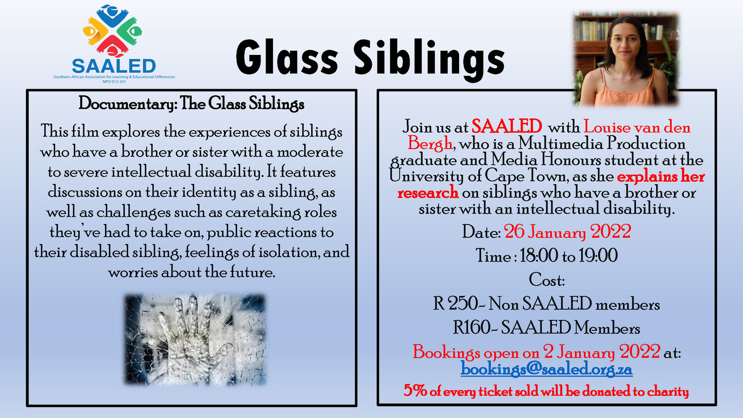 Glass Siblings - 26 January 2022 via Microsoft Teams from 18h00 to 19h30