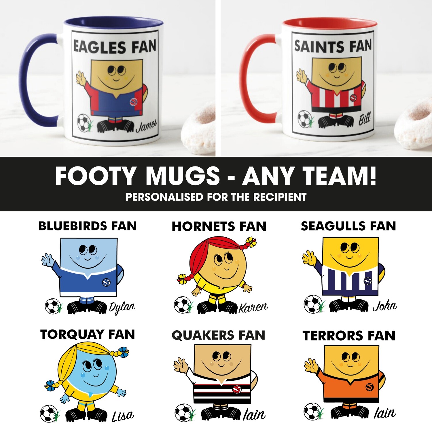 Personalised Football Fan Mug (Any Team)