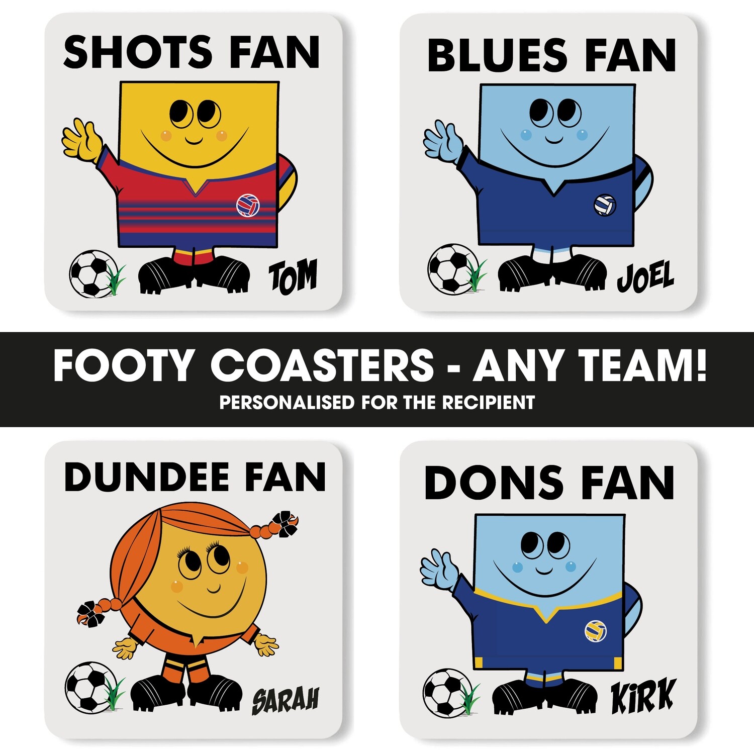 Personalised Football Fan Coaster (Any Team)