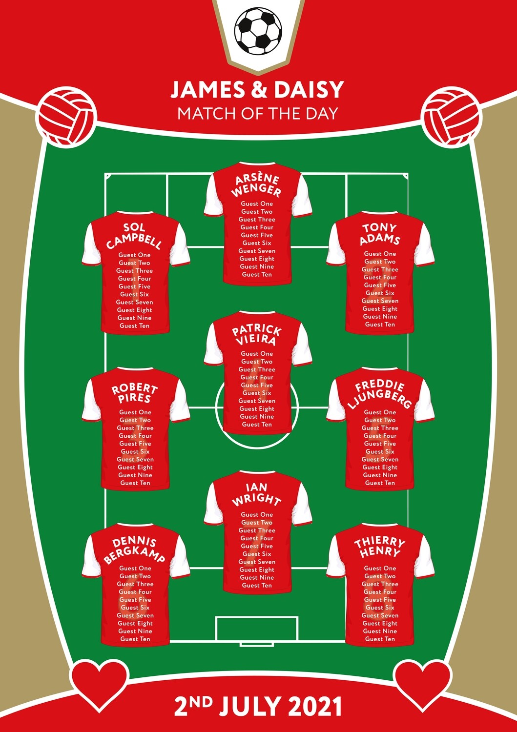 Football Themed Table Plan, Table Numbers and Place Cards