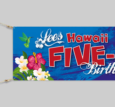 Personalised Hawaii 50 Birthday Banner - 6ft x 2ft