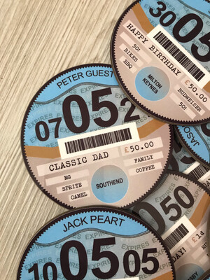 Personalised Tax Disc Coasters