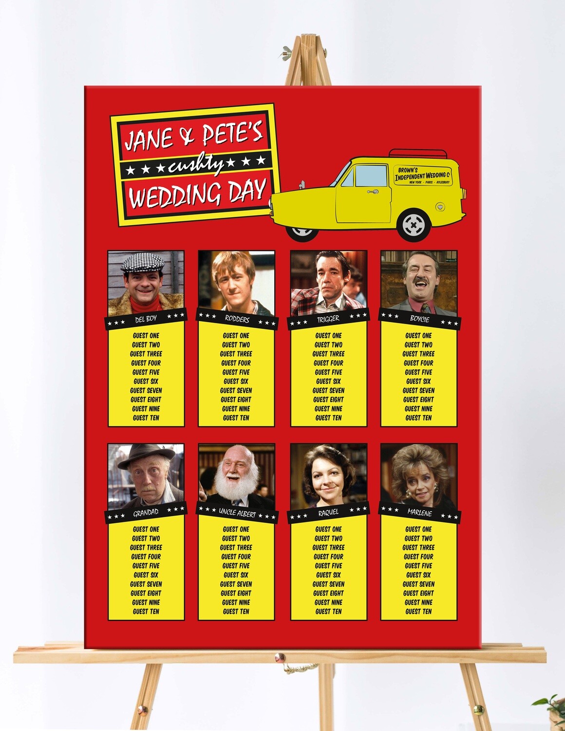 Only Fools and Horses Themed Table Plan
