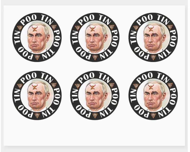 Pootin Sticker. Pootin Magnet. Putin Anti War Stickers