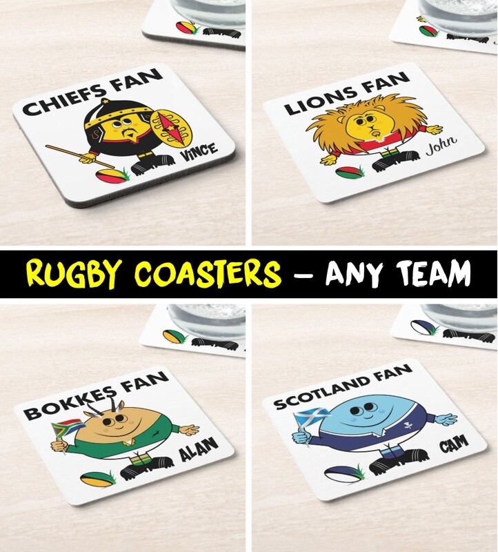 Personalised Rugby Fan Coaster (Any Team)