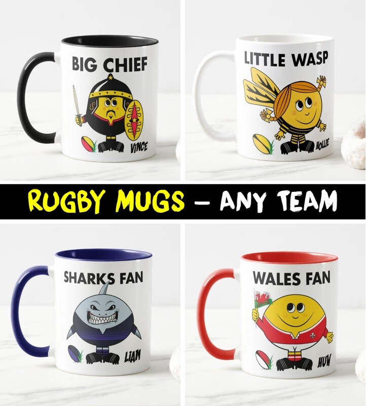 Personalised Rugby Fan Mug (Any Team)