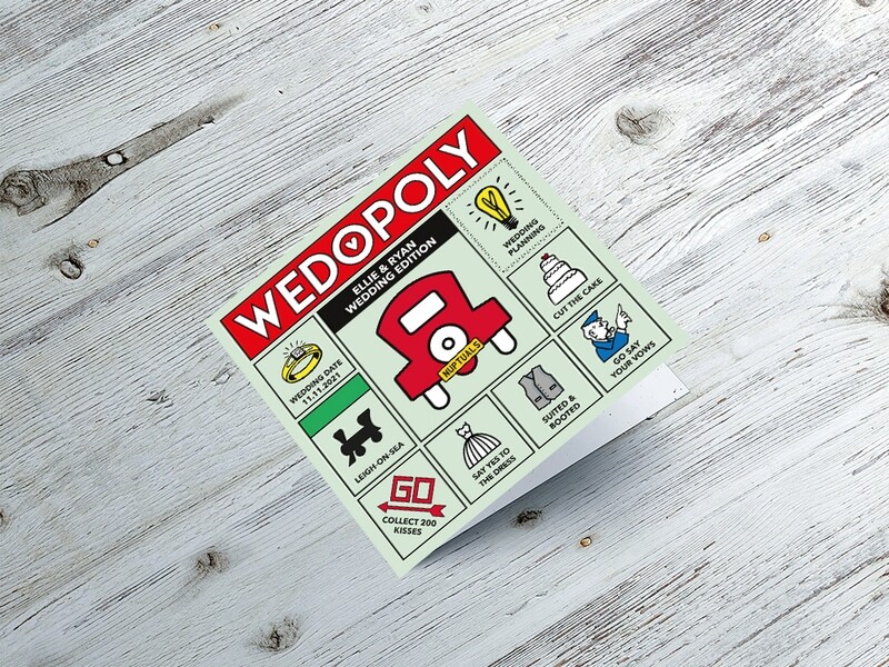 Personalised Wedding Card - Monopoly Theme