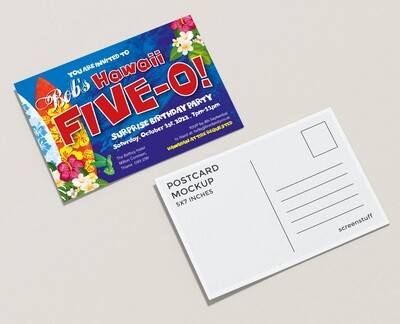 Hawaii 50 Party Invite. Digital Download