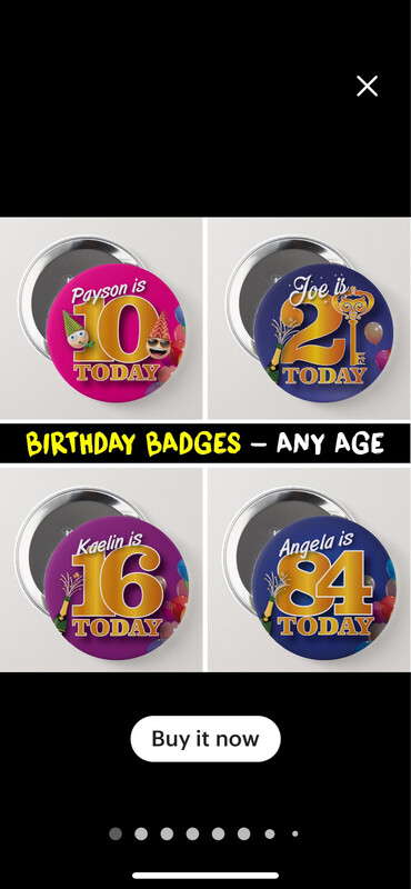Personalised 18th birthday Badge / Button / Pin