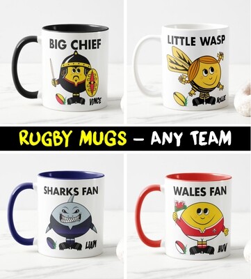 Personalised Rugby Fan Mug (Any Team) Personalised Rugby Fan Mug (Any Team)