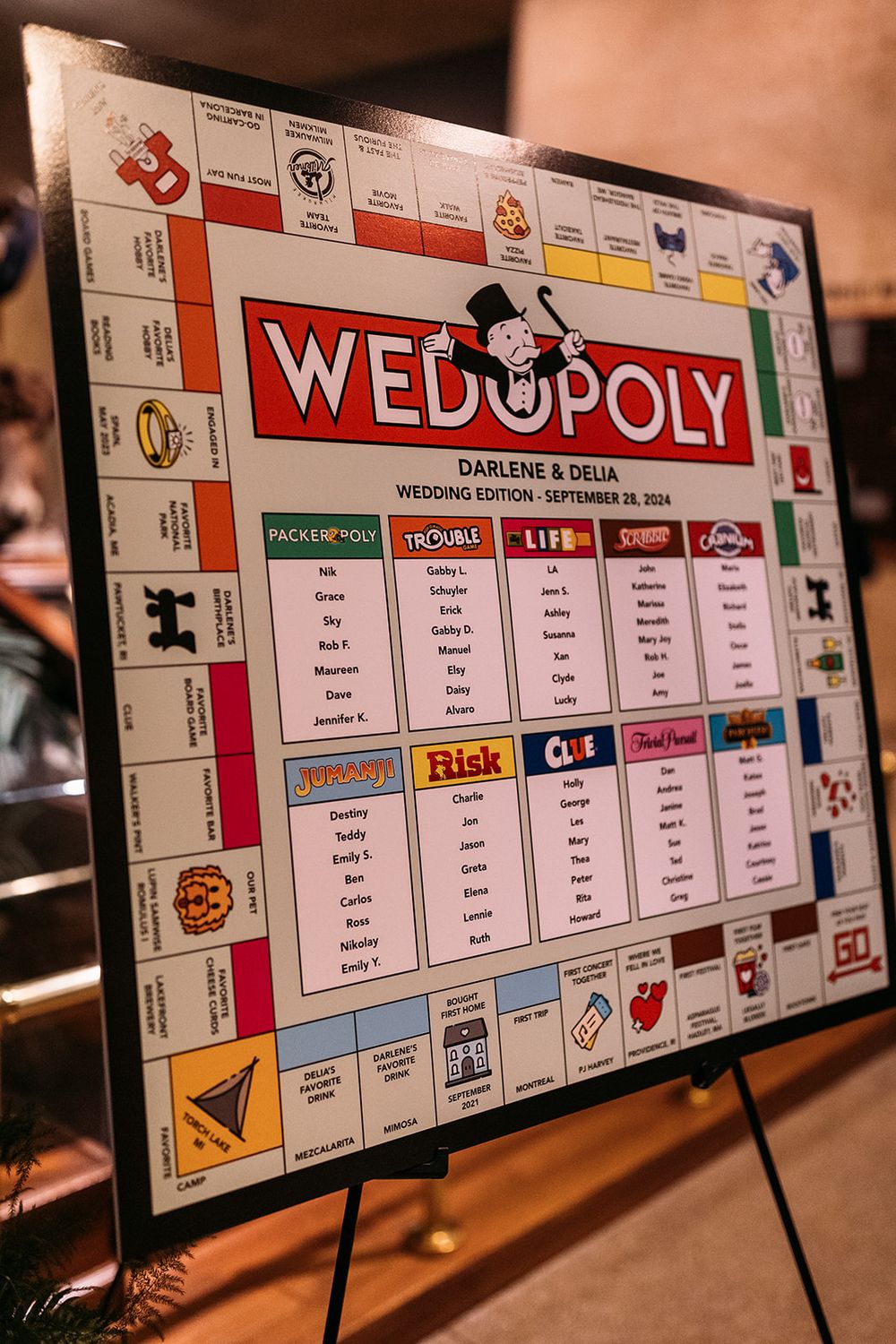 Monopoly Themed Table Plan, Table Numbers and Place Cards