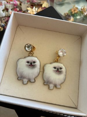 Pomeranian Dog Earrings Pomeranian Dog Earrings