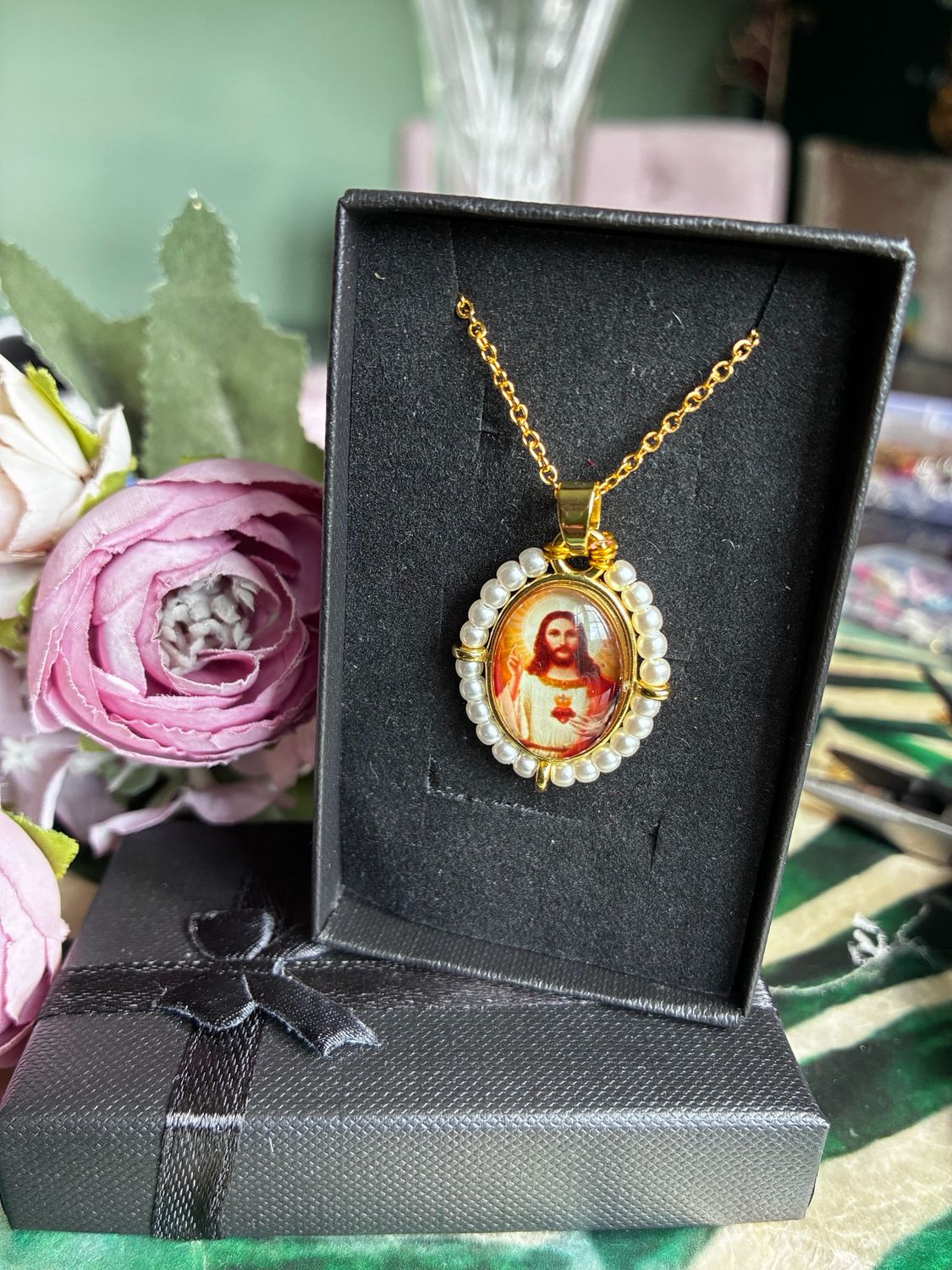 18k Gold Plated Jesus Pendant Necklace