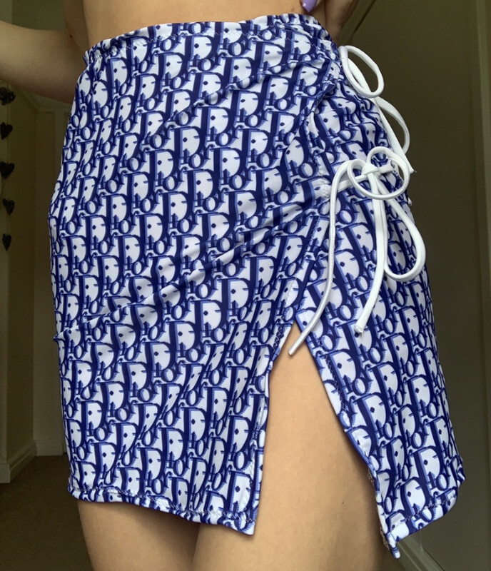 D monogram wrap skirt