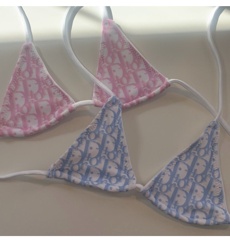 D monogram bikini top