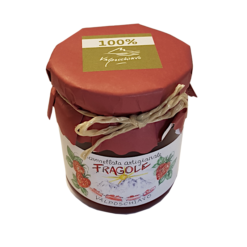 Berg-Erdbeeren Marmelade artisanal im 240g Glas