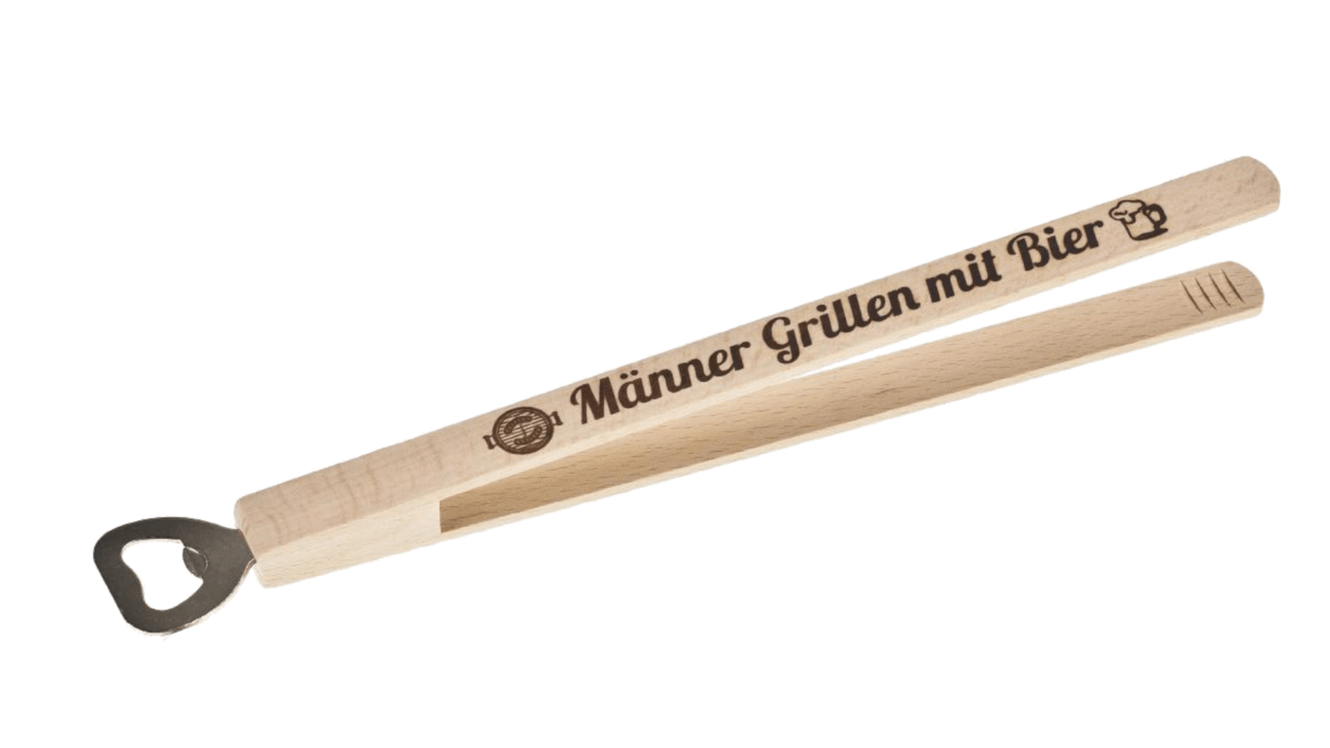 Grillzange mit Flaschenöffner "Männer grillieren" 43 cm