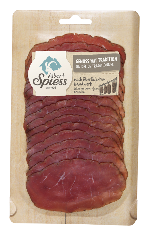 Prättigauer Mostbröckli geschnitten 90g - 120g, hergestellt aus Schweizer Rindfleisch 100g / CHF 9.70