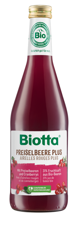 Bio Preiselbeere Plus Saft 0.5l.