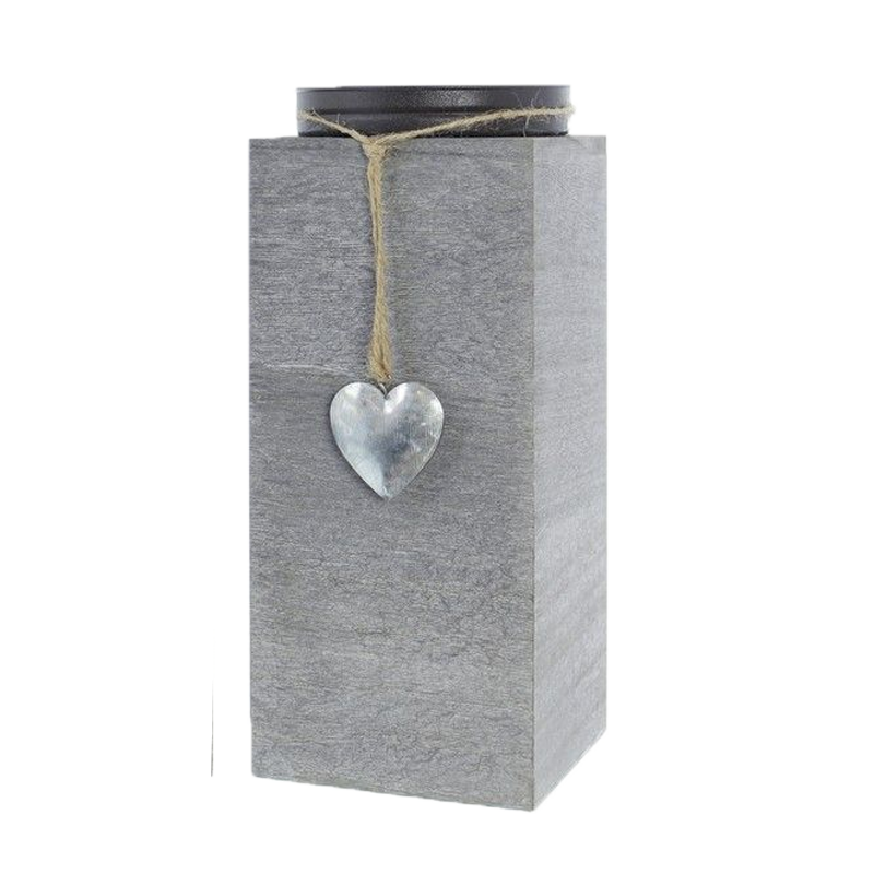 Bougeoir gris 10x10x30 cm