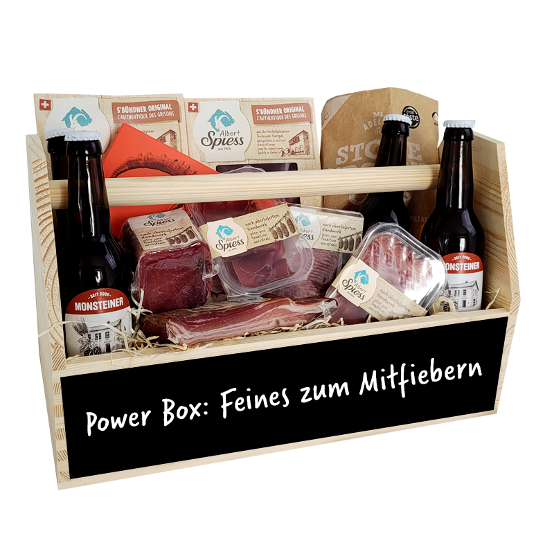 Geschenkkorb Power Box: Feines zum Mitfiebern