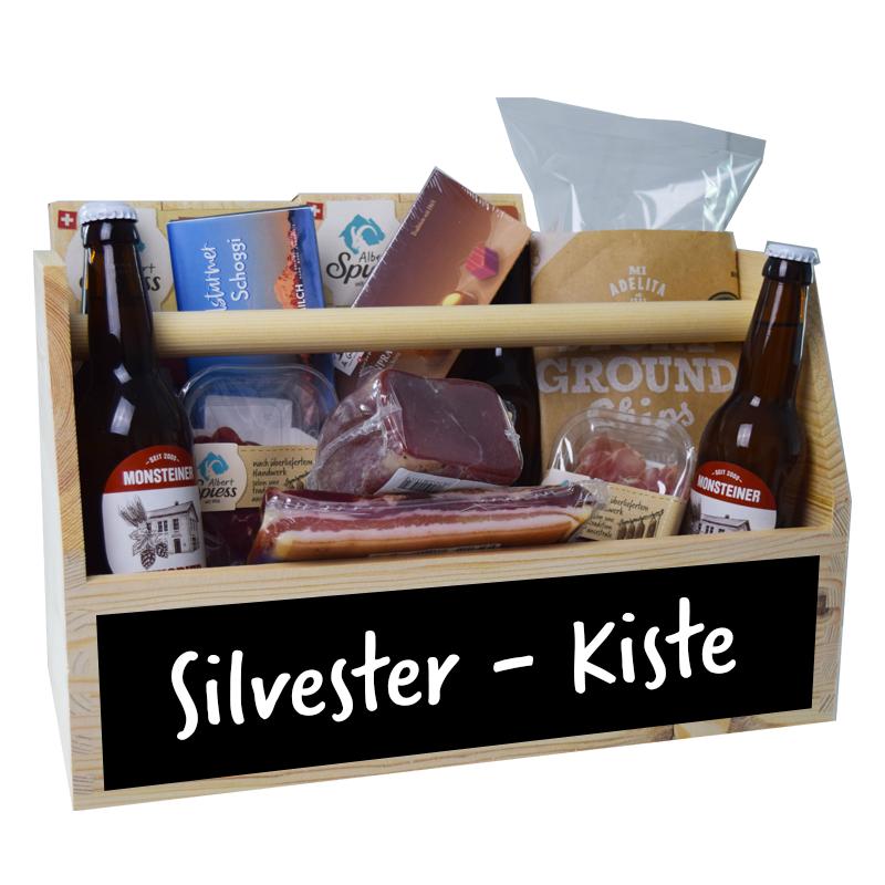 Geschenkkorb Männer Handtasche extra large - Silvester-Kiste Geschenkkorb Männer Handtasche extra large - Silvester-Kiste