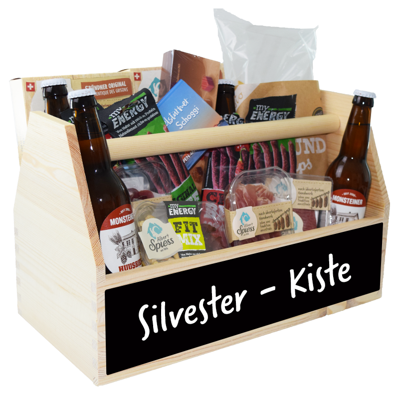 Geschenkkorb Männer Handtasche large - Silvester-Kiste Geschenkkorb Männer Handtasche large - Silvester-Kiste