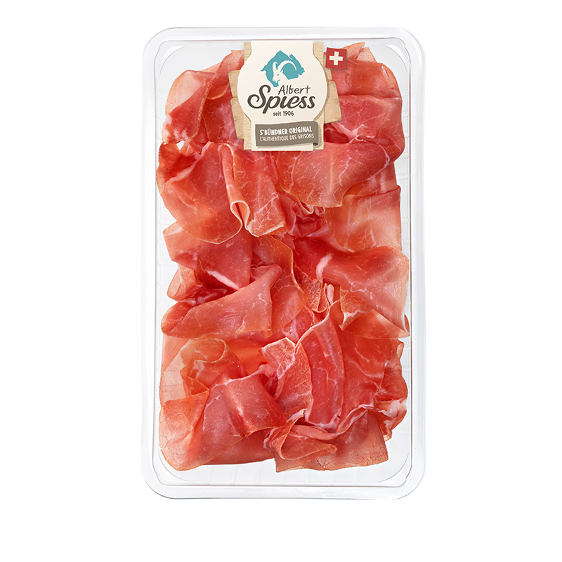 Regio.garantie Bündner Rohschinken, handgelegt, 100g - 120g, hergestellt aus Schweizer Schweinefleisch 100g CHF 7.20