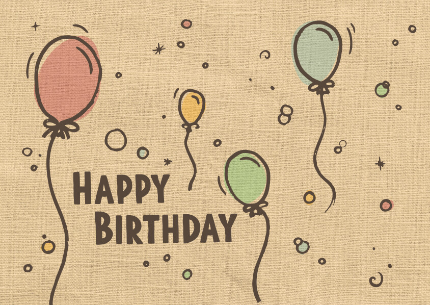 Carte de vœux Happy Birthday Ballon