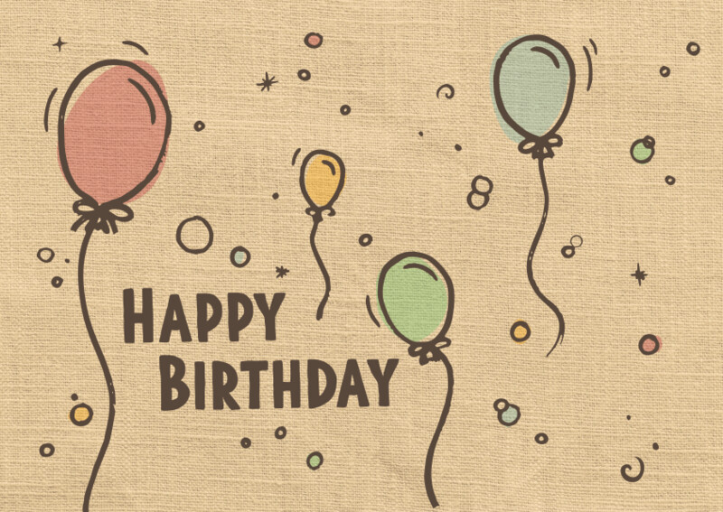 Grusskarte Happy Birthday Ballon