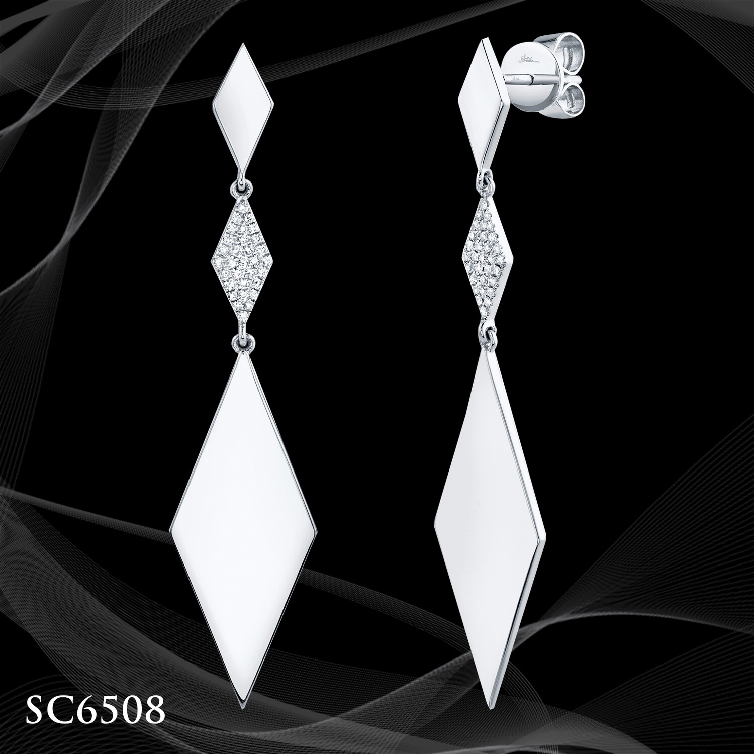 14 Karat Diamond Dangle Earrings 14 Karat Diamond Dangle Earrings