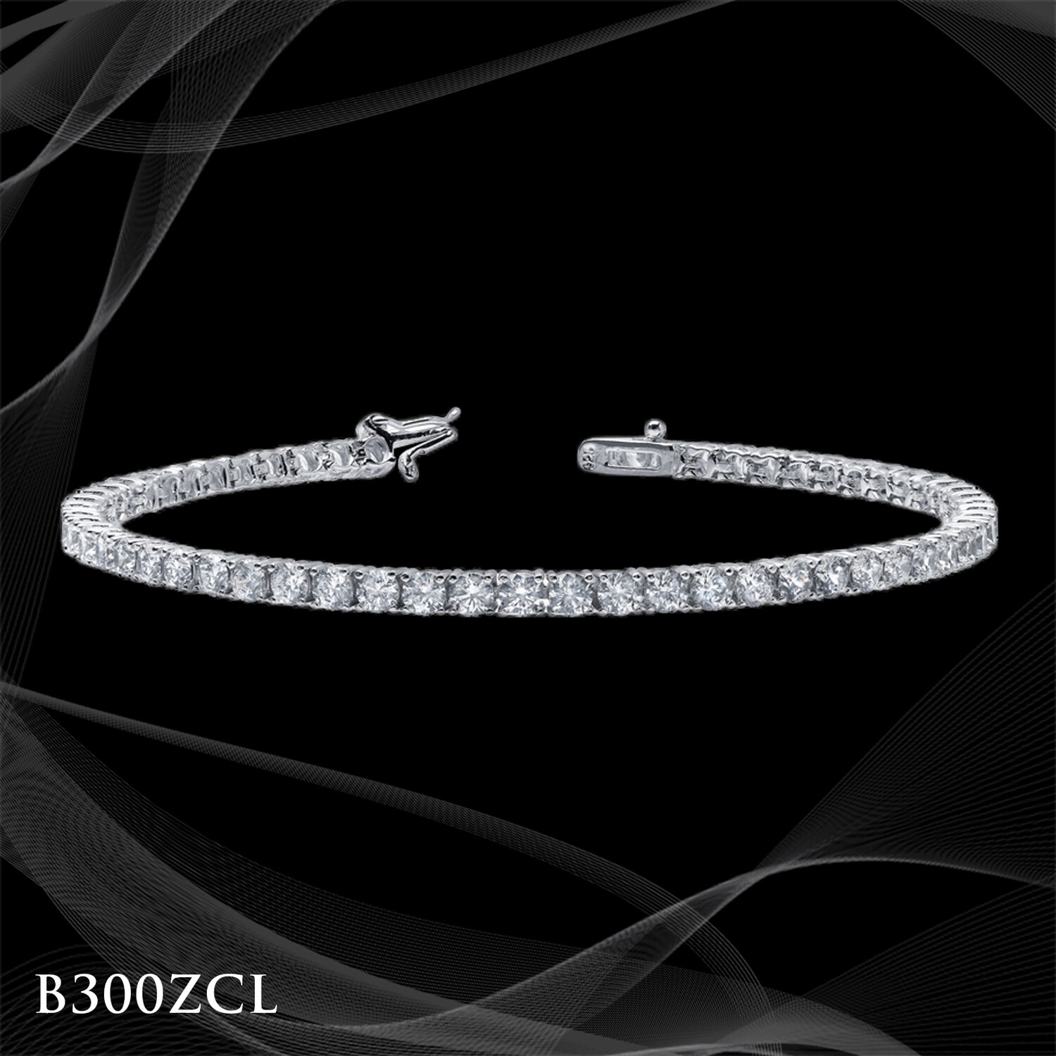 Platinum Over Sterling Tennis Bracelet Platinum Over Sterling Tennis Bracelet