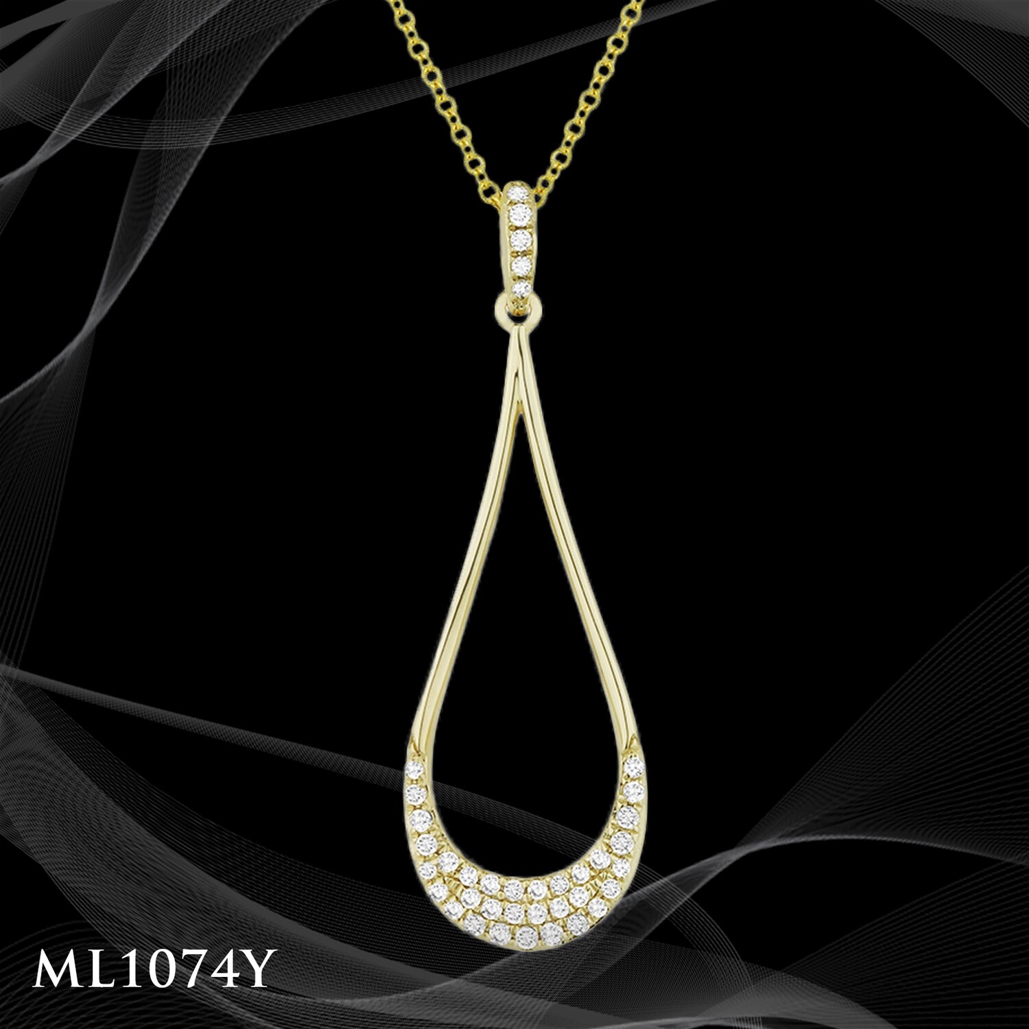 14 Karat yellow gold diamond pear shape pendant 14 Karat yellow gold diamond pear shape pendant