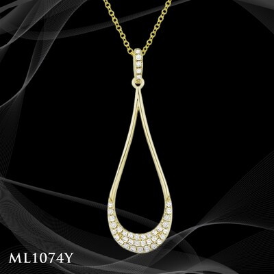 14 Karat yellow gold diamond pear shape pendant 14 Karat yellow gold diamond pear shape pendant