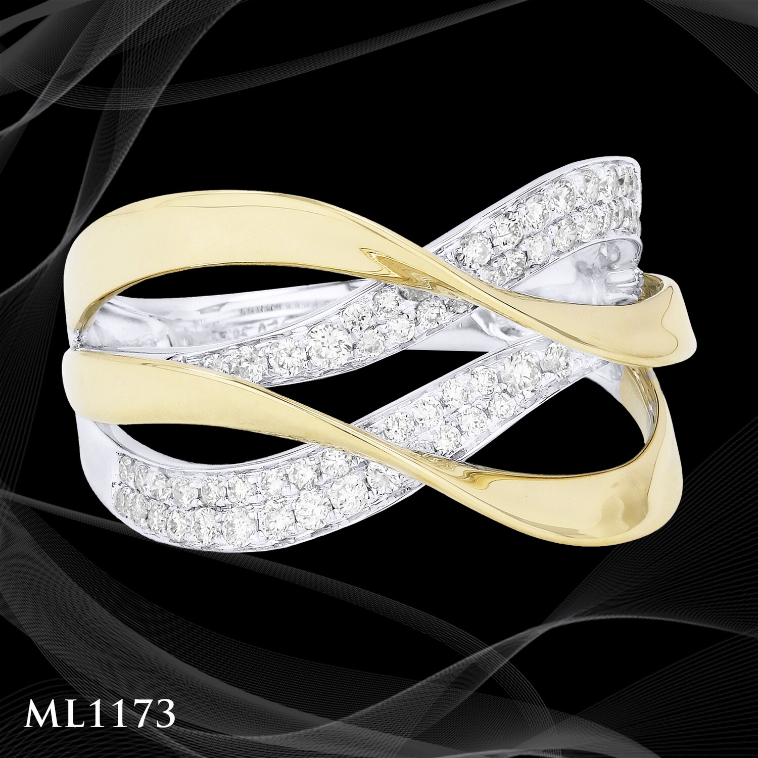 14 Karat two-tone gold and diamond ladies fashion ring 14 Karat two-tone gold and diamond ladies fashion ring