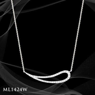 14 Karat white gold diamond pendant. 14 Karat white gold diamond pendant.