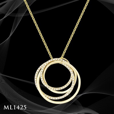14 Karat yellow gold multi circle diamond pendant 14 Karat yellow gold multi circle diamond pendant
