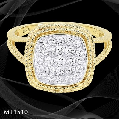 14 Karat yellow gold ladies diamond pave fashion ring 14 Karat yellow gold ladies diamond pave fashion ring