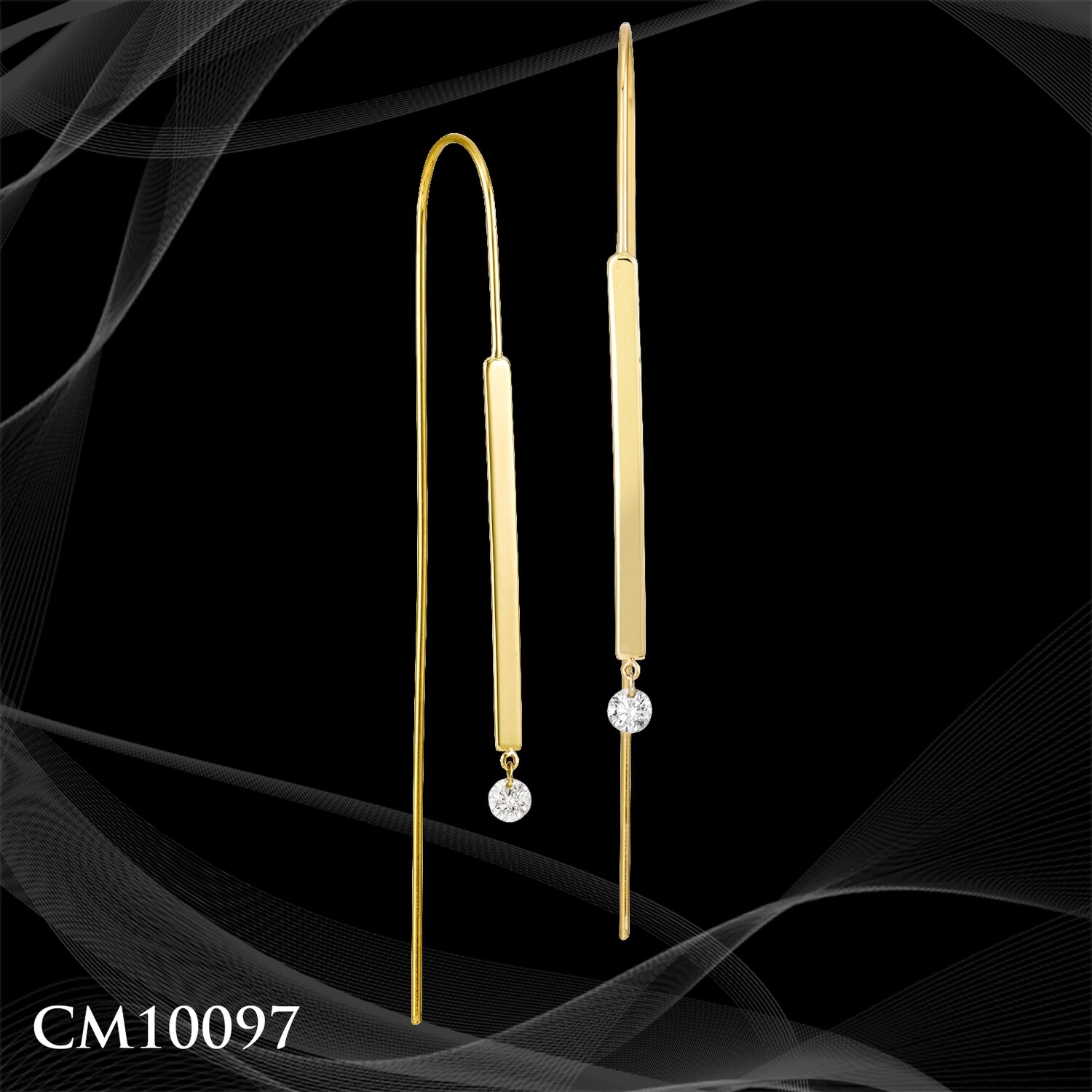 14 KARAT YELLOW GOLD PIERCED DIAMOND EARRINGS 14 KARAT YELLOW GOLD PIERCED DIAMOND EARRINGS