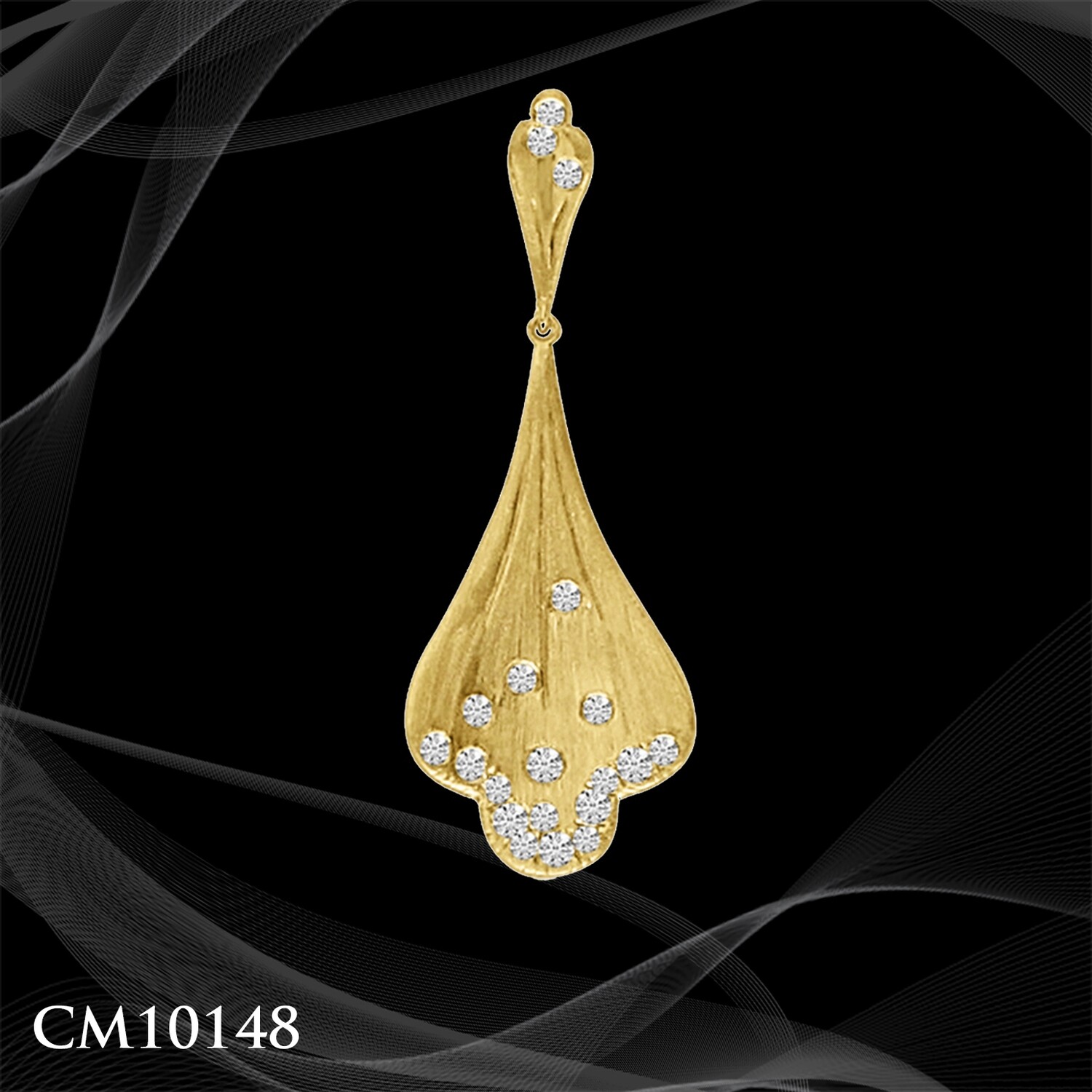14 KARAT YELLOW GOLD DIAMOND FAN PENDANT 14 KARAT YELLOW GOLD DIAMOND FAN PENDANT