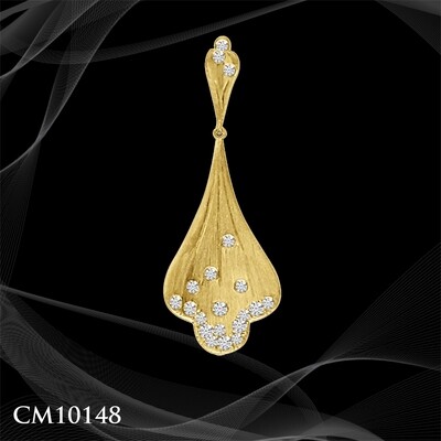 14 KARAT YELLOW GOLD DIAMOND FAN PENDANT 14 KARAT YELLOW GOLD DIAMOND FAN PENDANT