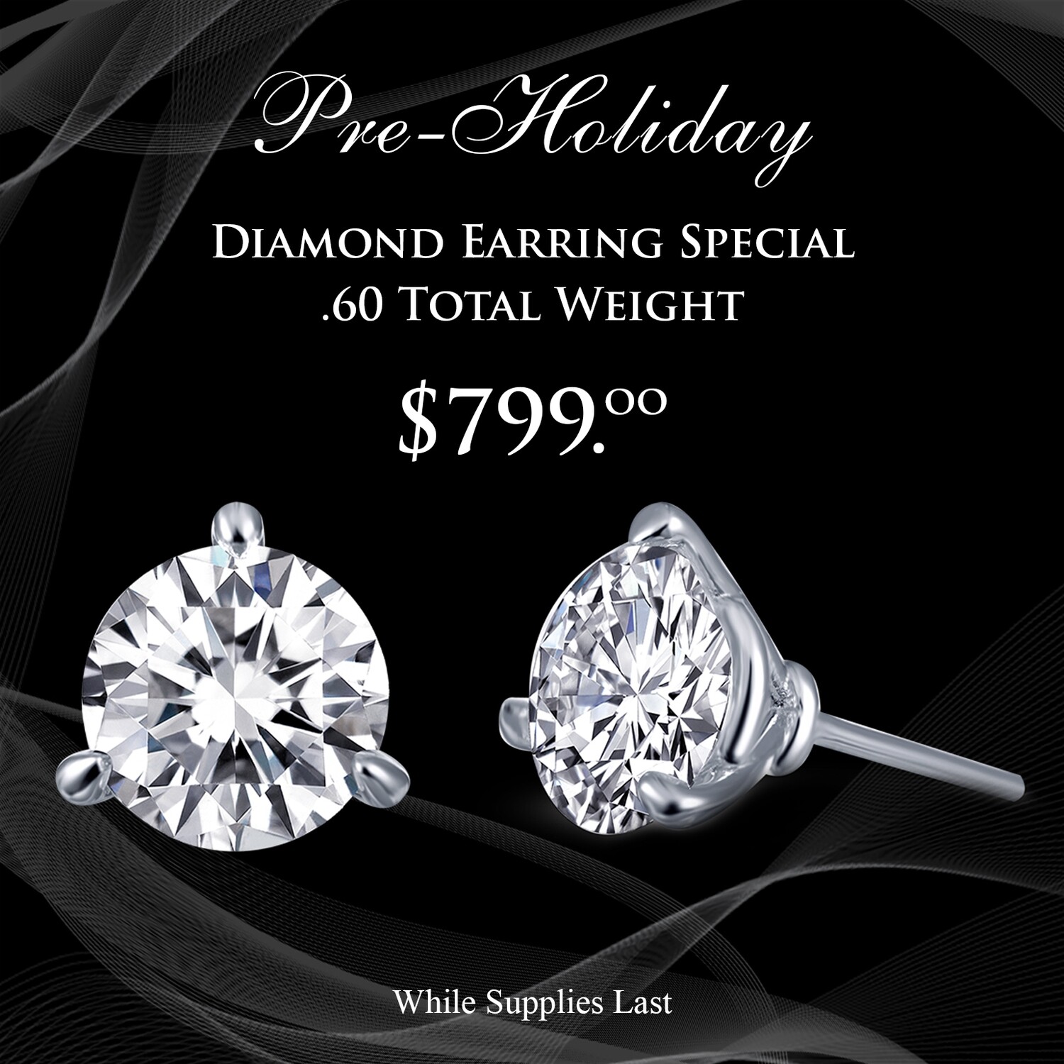 14kt White Gold Martini Style Diamond Earrings 14kt White Gold Martini Style Diamond Earrings